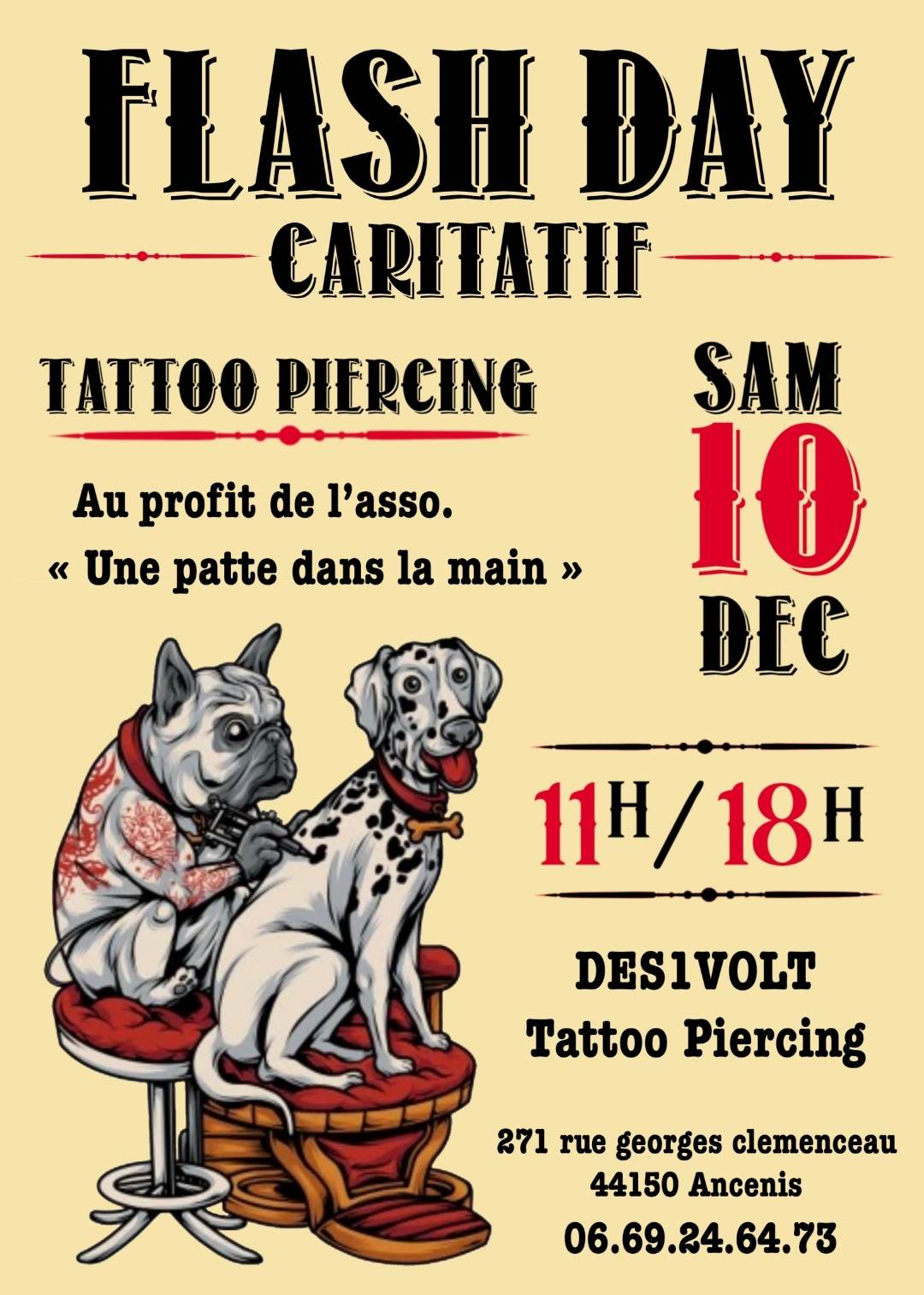 [Partenariat] Journée flash tattoo chez Des1volt Tattoo Piercing à Ancenis